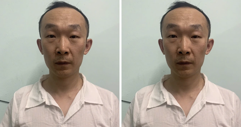 Đối tượng Zhao Wei Zhong (A Châu) tại cơ quan công an (Ảnh: Công an Phú Thọ).