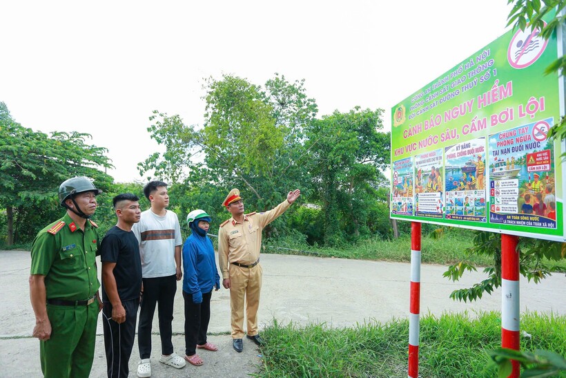 Nội dung cảnh báo, nghiêm cấm bơi lội tại các khu vực nguy hiểm.