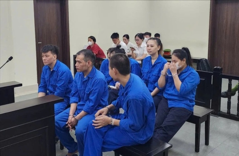 Các bị cáo tại phiên tòa xét xử. Ảnh: PLO