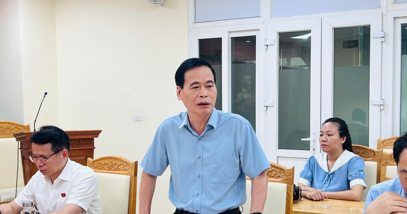 Ông Nguyễn Mạnh Cường - Trợ lý Phó Chủ tịch Quốc hội phát biểu tại buổi làm việc.
