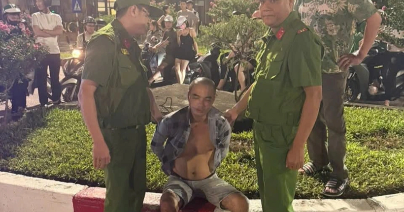 Đối tượng bị khống chế (Ảnh: Công an Hà Nội).