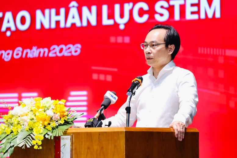 Bộ trưởng Hoàng Minh Sơn: Nền tảng để phát triển các lĩnh vực công nghệ cao là nguồn nhân lực STEM - Ảnh: VGP/Thu Trang.