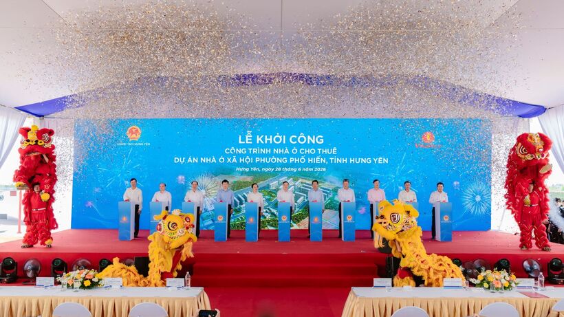 Công trình nhà ở cho thuê Dự án nhà ở xã hội phường Phố Hiến chính thức khởi công sáng 28/6
