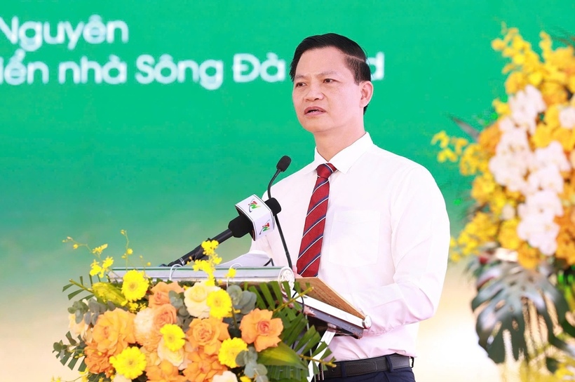 Ông Vương Quốc Tuấn, Ủy viên Ban Chấp hành Trung ương Đảng, Phó Bí thư Tỉnh ủy, Chủ tịch UBND tỉnh Thái Nguyên phát biểu tại buổi lễ