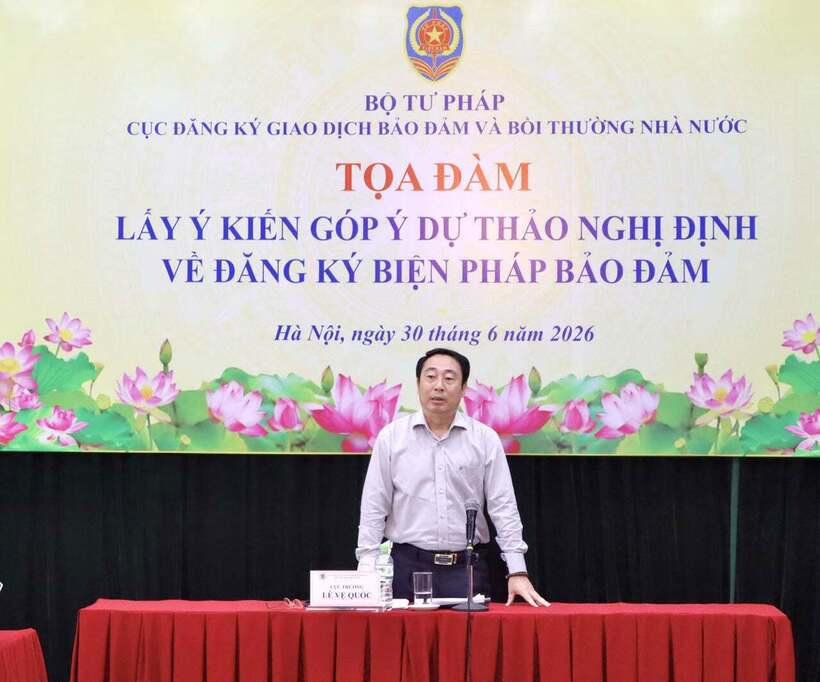 Ông Lê Vệ Quốc - Cục trưởng Cục Đăng ký giao dịch bảo đảm và Bồi thường nhà nước.