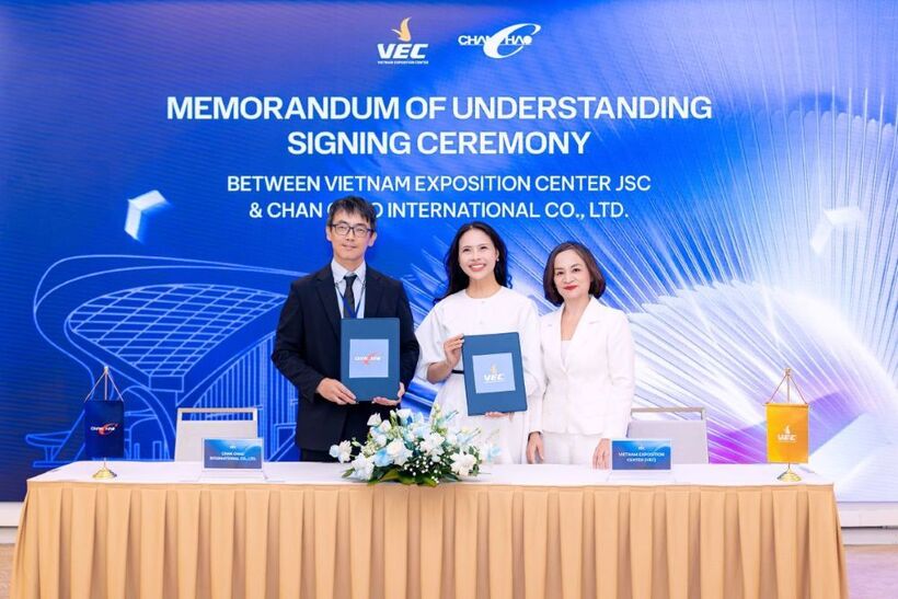 VEC và Chan Chao International đánh dấu cột mốc hợp tác chiến lược, kết nối kinh nghiệm của một tập đoàn triển lãm hàng đầu châu Á với hạ tầng triển lãm hiện đại của VEC, hướng tới phát triển các triển lãm quốc tế quy mô lớn.