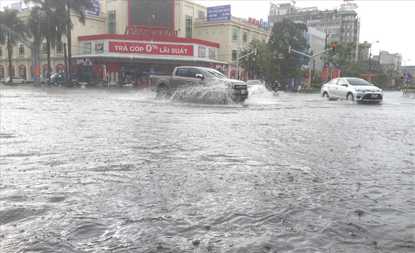 Một trận mưa lớn gây ngập ở Thanh Hóa năm 2021. Ảnh: báo Lao động.