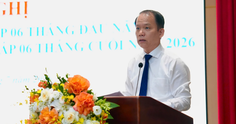 Bộ trưởng Bộ Tư pháp Hoàng Thanh Tùng phát biểu tại hội nghị.