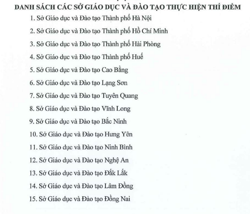 Danh sách 15 tỉnh thành sáp nhập trường học năm 2026 (Ảnh: Mỹ Hà)/ Theo Dân trí.