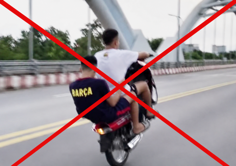 Hình ảnh vi phạm của hai nam thanh niên
