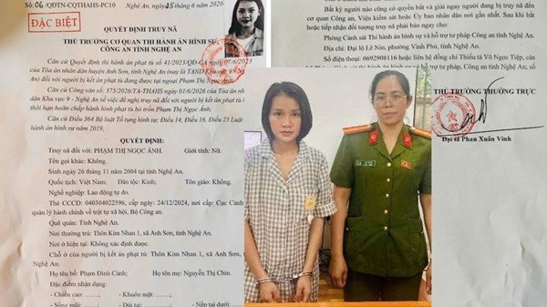 Công an Hà Nội bắt nữ đối tượng bị truy nã về tội tàng trữ trái phép chất ma túy. (Ảnh: Công an Hà Nội)