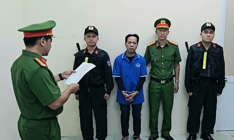 Nghi phạm Thạch Kim Thái khi bị bắt . Ảnh: Tiền Phong