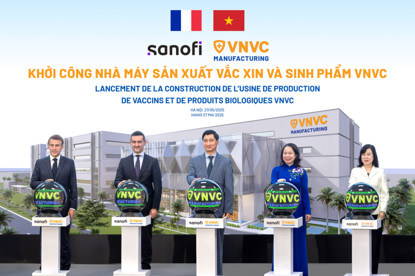 Nhà máy Vắc xin và Sinh phẩm VNVC khởi công tháng 5/2025 có sự tham dự của Tổng thống Pháp Emmanuel Macron trong chuyến thăm và làm việc tại Việt Nam. Ảnh: Hải Nam.