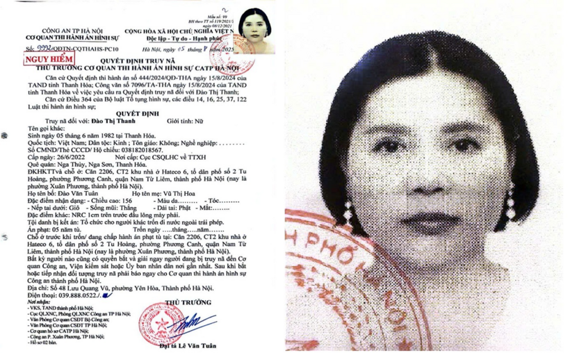 Đối tượng Đào Thị Thanh. (Ảnh: Công an TP.Hà Nội)