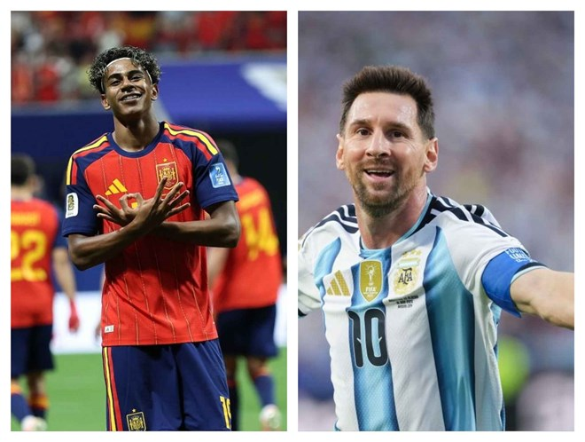 Yamal của Tây Ban Nha và Messi của Argentina tạo nên cuộc đối đầu đáng chú ý tại chung kết World Cup 2026. Ảnh: Xinhua/ Lao động