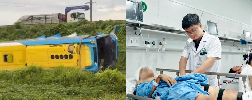 Huy động đa chuyên khoa cứu nạn nhân vụ ô tô khách lao khỏi cao tốc Pháp Vân - Cầu Giẽ.