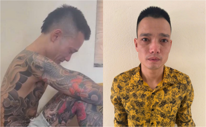 Đối tượng Vũ Văn Toàn bật khóc tại Cơ quan Công an sau khi bị khởi tố, bắt tạm giam. (Ảnh: Công an tỉnh Hưng Yên)