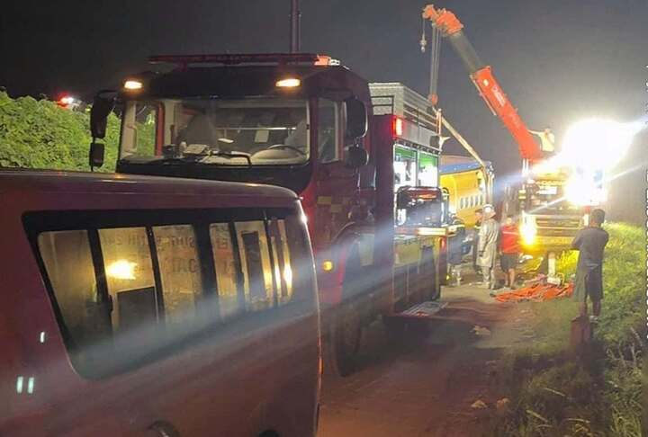 Hiện trường vụ tai nạn. (Ảnh: Phạm Quốc Việt).