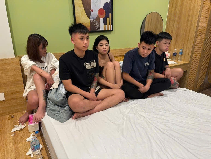 Nhóm đối tượng. Ảnh Công an tỉnh Hưng Yên.