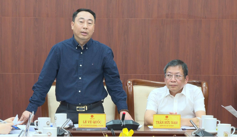 Cục trưởng Lê Vệ Quốc: Giảm chi phí, thời gian thực hiện thủ tục đăng ký biện pháp bảo đảm. (Ảnh: Đỗ Nhẫn)