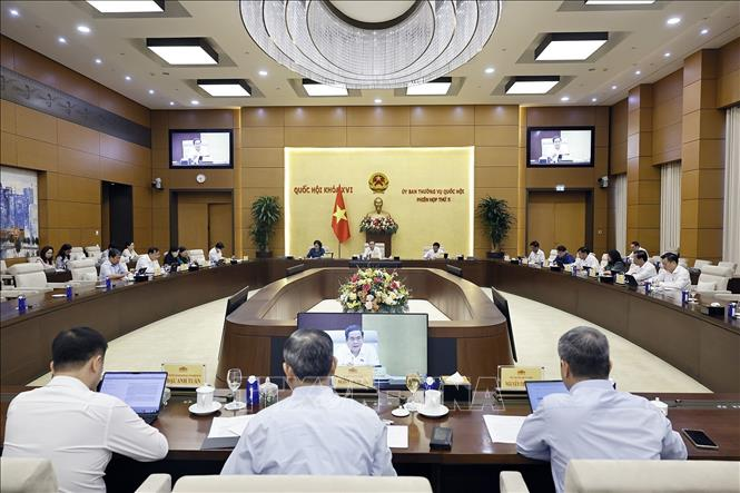 Quang cảnh Phiên họp thứ 5 của Uỷ ban Thường vụ Quốc hội, sáng 28/8/2026. Ảnh: Doãn Tấn/TTXVN