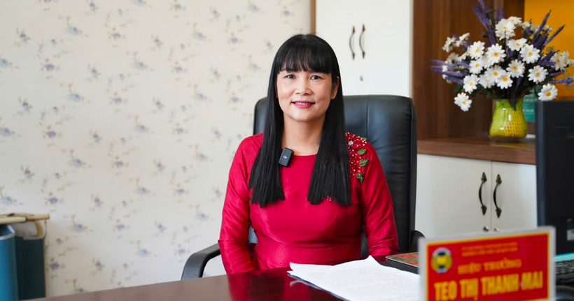 Bà Teo Thị Thanh Mai, Hiệu trưởng Trường Tiểu học Lê Quý Đôn. (Ảnh: Lâm Chang)