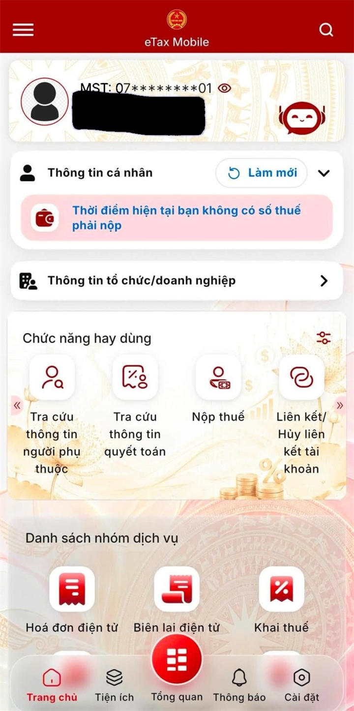 5 bước nộp thuế sử dụng đất phi nông nghiệp năm 2026 trên eTax Mobile, người dân cần nhớ mốc thời gian nào? - 1