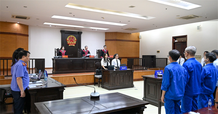 Toàn cảnh phiên tòa. (Ảnh: Nguyễn Hải)
