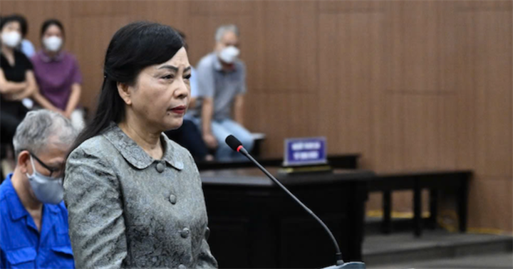 Bà Nguyễn Thị Kim Tiến tại phiên tòa sơ thẩm. (Ảnh: N.H)