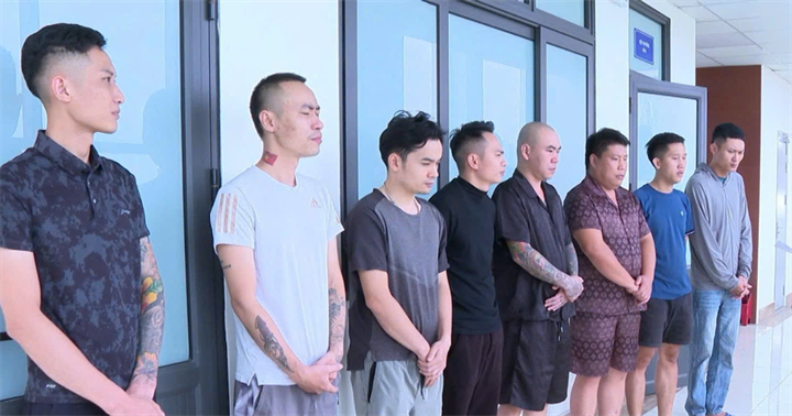 Các đối tượng tại cơ quan Công an. (Ảnh: Bộ Công an)