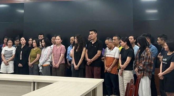 Các đối tượng liên quan trong vụ án sai phạm tại Viện pháp y tâm thần Trung ương. Ảnh: Công an Hà Nội