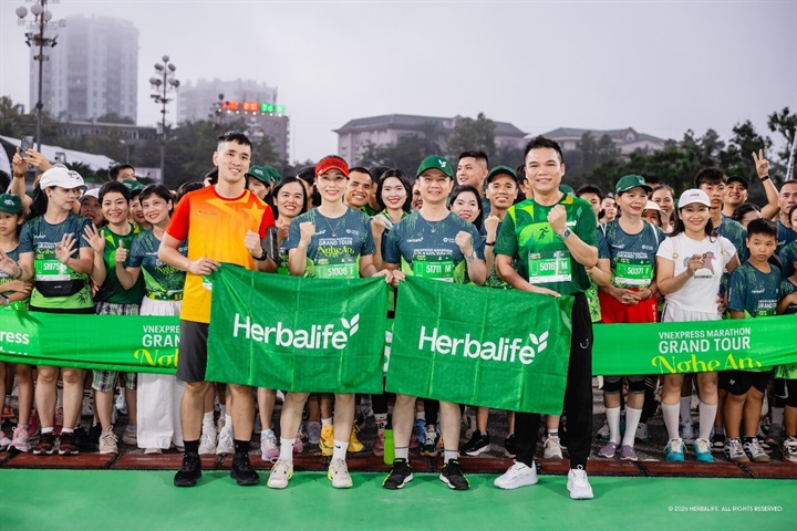 Herbalife Việt Nam đồng hành cùng VnExpress Marathon Grand Tour Nghệ An 2026. Nguồn ảnh Herbalife Việt Nam