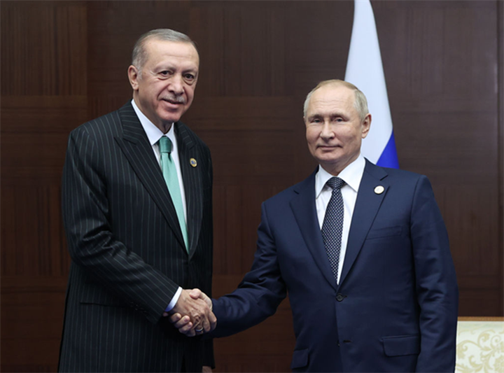 Tổng thống Thổ Nhĩ Kỳ Recep Tayyip Erdogan và Tổng thống Nga Vladimir Putin. Ảnh: New Arab