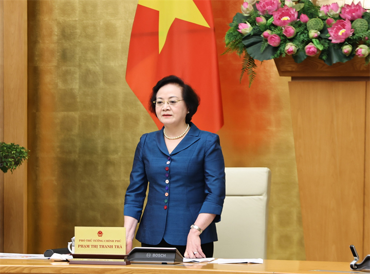 Bí thư Trung ương Đảng, Phó Thủ tướng Phạm Thị Thanh Trà phát biểu tại Hội nghị - Ảnh: chinhphu.vn/Thu Giang