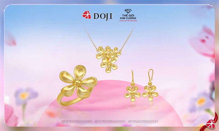 Trang sức vàng 24K – vẻ đẹp mang theo những lời chúc tốt lành. Nguồn ảnh Doji