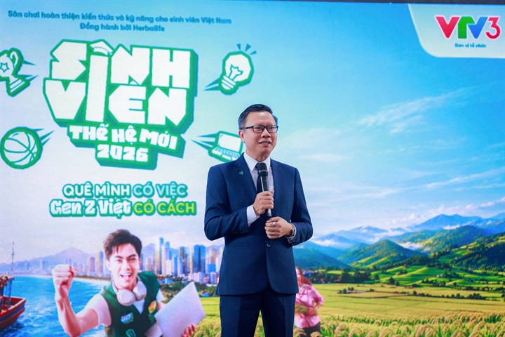 Ông Vũ Văn Thắng, Tổng Giám đốc Herbalife Việt Nam và Campuchia, phát biểu tại sự kiện (Ảnh: Tùng Đinh)