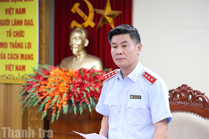 Phó Tổng Thanh tra Chính phủ Nguyễn Văn Cường phát biểu chỉ đạo tại hội nghị. Ảnh: Trọng Tài