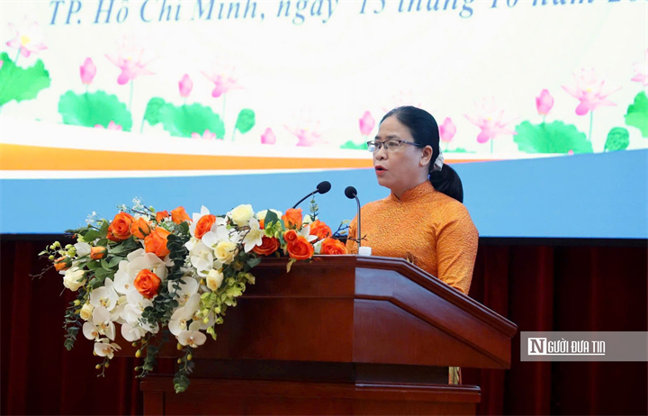 Bà Nguyễn Thị Tuyết Minh, Phó Bí thư chuyên trách Đảng ủy Mặt trận Tổ quốc và các đoàn thể Tp.HCM.