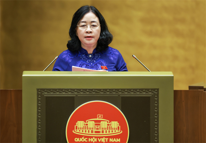 Bà Bùi Thị Minh Hoài, Ủy viên Bộ Chính trị, Bí thư Trung ương Đảng, Chủ tịch Ủy ban Trung ương MTTQ Việt Nam (Ảnh: Quang Vinh).