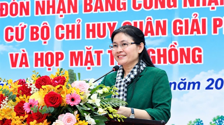 Phát biểu tại buổi họp mặt, bà Tôn Ngọc Hạnh, Ủy viên Trung ương Đảng, Phó Bí thư Thường trực Thành ủy, Chủ tịch HĐND thành phố, bày tỏ lòng tri ân các thế hệ lãnh đạo, cán bộ, chiến sĩ và nhân dân đã có nhiều đóng góp cho sự nghiệp cách mạng và phát triển quê hương, đất nước.