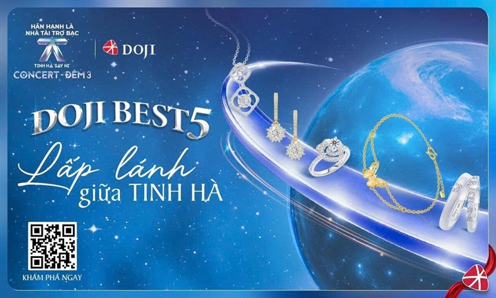 DOJI mang đến hệ sinh thái sản phẩm đa dạng, đáp ứng nhiều nhu cầu và phong cách khác nhau của khách hàng tại Tinh Hà “Say Hi” Concert - Đêm 3. Ảnh: DOJI