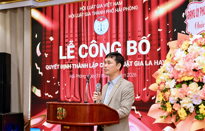 Luật gia Ngô Văn Phong khẳng định, Chi hội thành lập sẽ trở thành cầu nối quan trọng giữa doanh nghiệp, người dân và cơ quan tư pháp, đóng góp thiết thực vào việc xây dựng môi trường pháp lý minh bạch, hiện đại tại Hải Phòng.