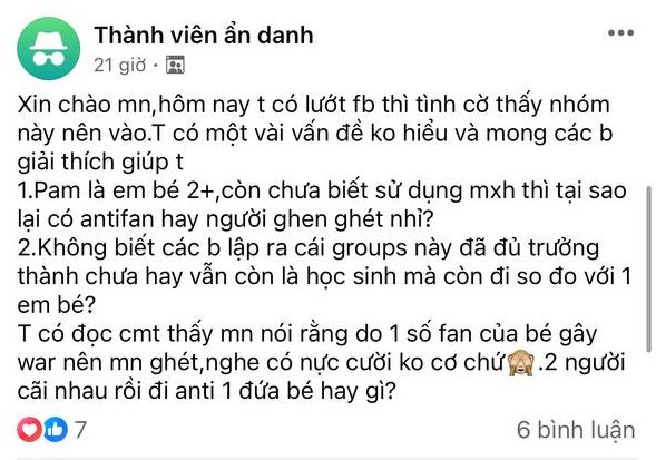 Bức xúc khi Pamyeuoi bị lập group anti: Một em bé 2 tuổi, nói còn chưa sõi thì tội tình gì mà bị ghét bỏ? - Ảnh 2. Bức xúc khi Pamyeuoi bị lập group anti: Một em bé 2 tuổi, nói còn chưa sõi thì tội tình gì mà bị ghét bỏ? - Ảnh 2.