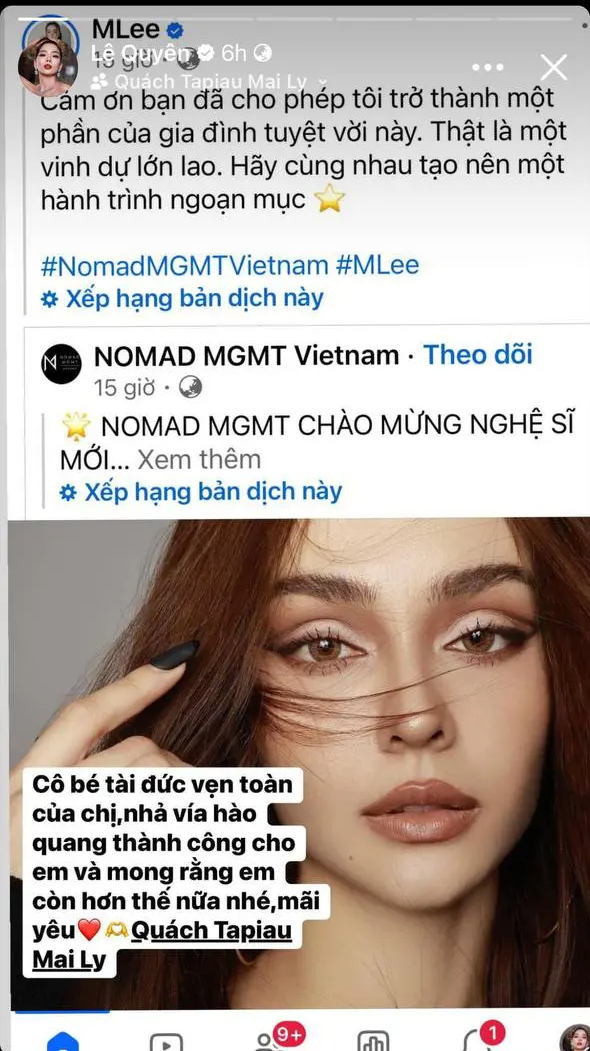 Lệ Quyên chúc mừng MLee có công ty mới, không quên... flex bản thân có hào quang thành công! - Ảnh 1. Lệ Quyên chúc mừng MLee có công ty mới, không quên... flex bản thân có hào quang thành công! - Ảnh 1.