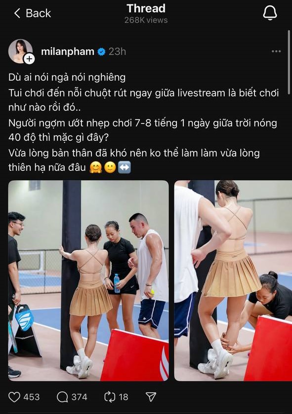 Tới lượt bạn thân Huyền Baby thành tâm điểm tranh cãi bởi đồ tập pickleball khoe lưng trần mướt mồ hôi- Ảnh 1. Tới lượt bạn thân Huyền Baby thành tâm điểm tranh cãi bởi đồ tập pickleball khoe lưng trần mướt mồ hôi- Ảnh 1.