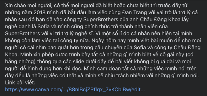 Trợ lý Sofia lên tiếng ngay sau khi Châu Đăng Khoa livestream, đăng kèm 36 trang slide tố nghệ sĩ mình từng yêu quý! - Ảnh 2.