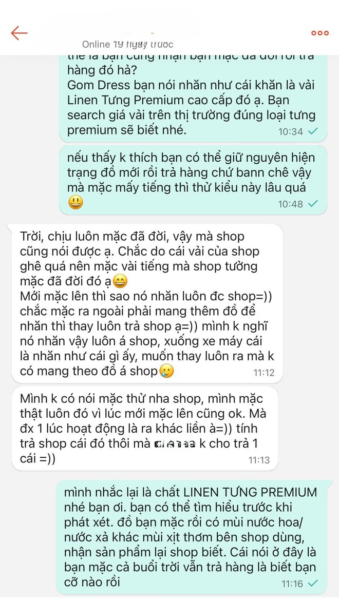 Lại thêm vụ hoàn hàng bức xúc: Khách mặc váy cả sáng rồi đem trả, còn có tâm giặt giùm shop! - Ảnh 4.