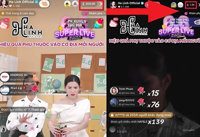 Phiên livestream kỷ lục nhưng “bất ổn” của Hà Linh, từ hơn 300K mắt xem bỗng chỉ còn hơn 1K, thực hư thế nào? - Ảnh 2.