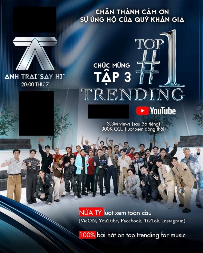 Trận chiến đẫm máu: Anh Trai Say Hi đạt Top 1 YouTube thì Anh Trai Chông Gai flex hẳn Top 1 rating đài Quốc gia! - Ảnh 2.