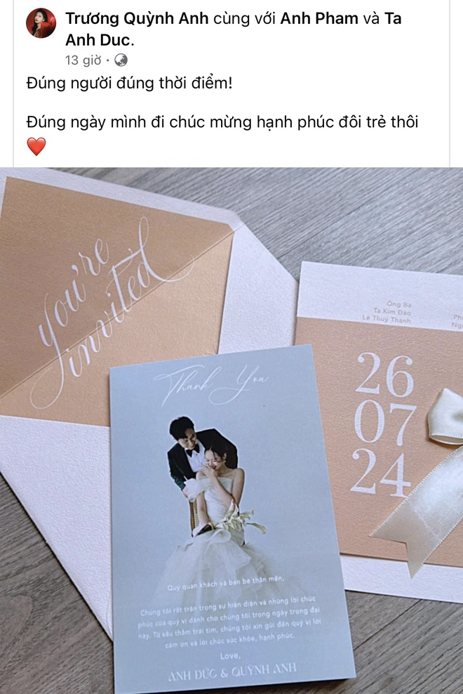 Midu cùng dàn sao khoe thiệp cưới Anh Đức, dự sẽ có nửa showbiz tụ họp! - Ảnh 3.